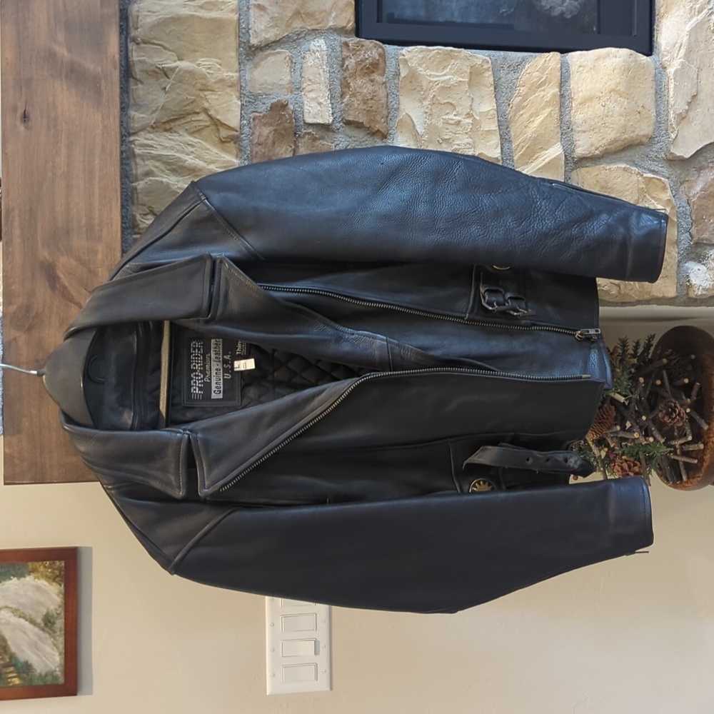 Women's Leather Biker Jacket from ProRider size large, black